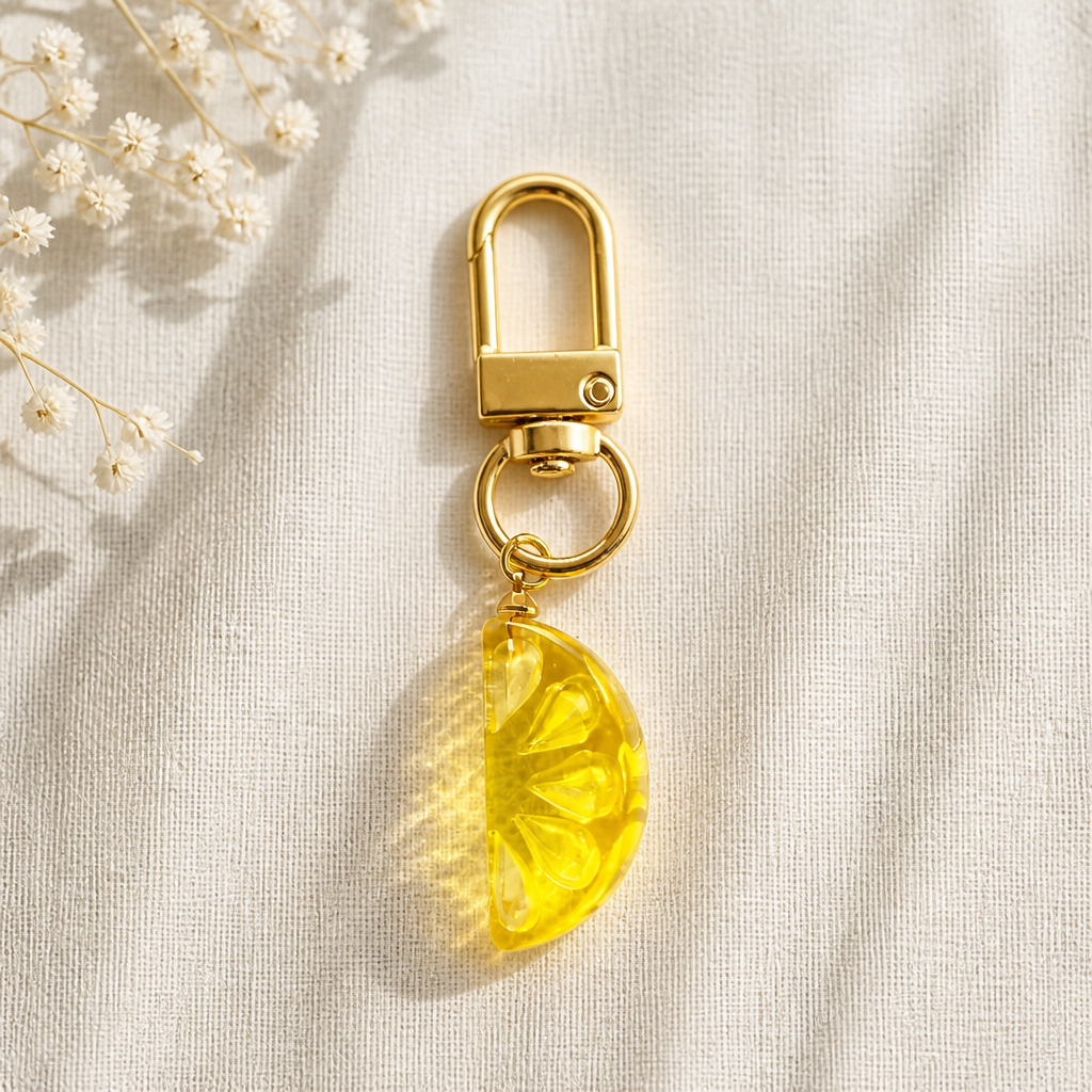 Orange slice bag charm