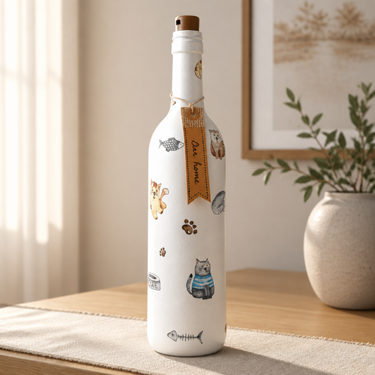 Cat bottle art