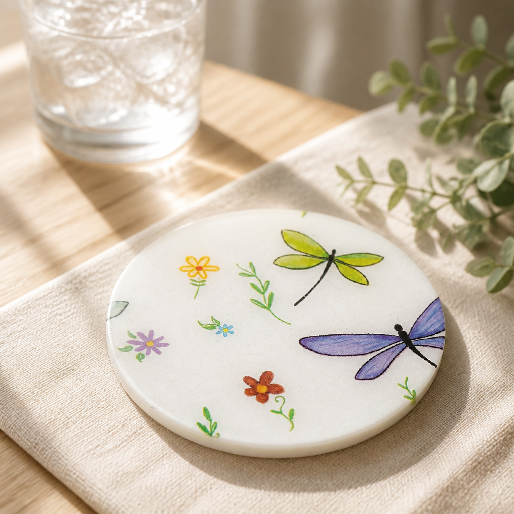 Fireflies resin coasters