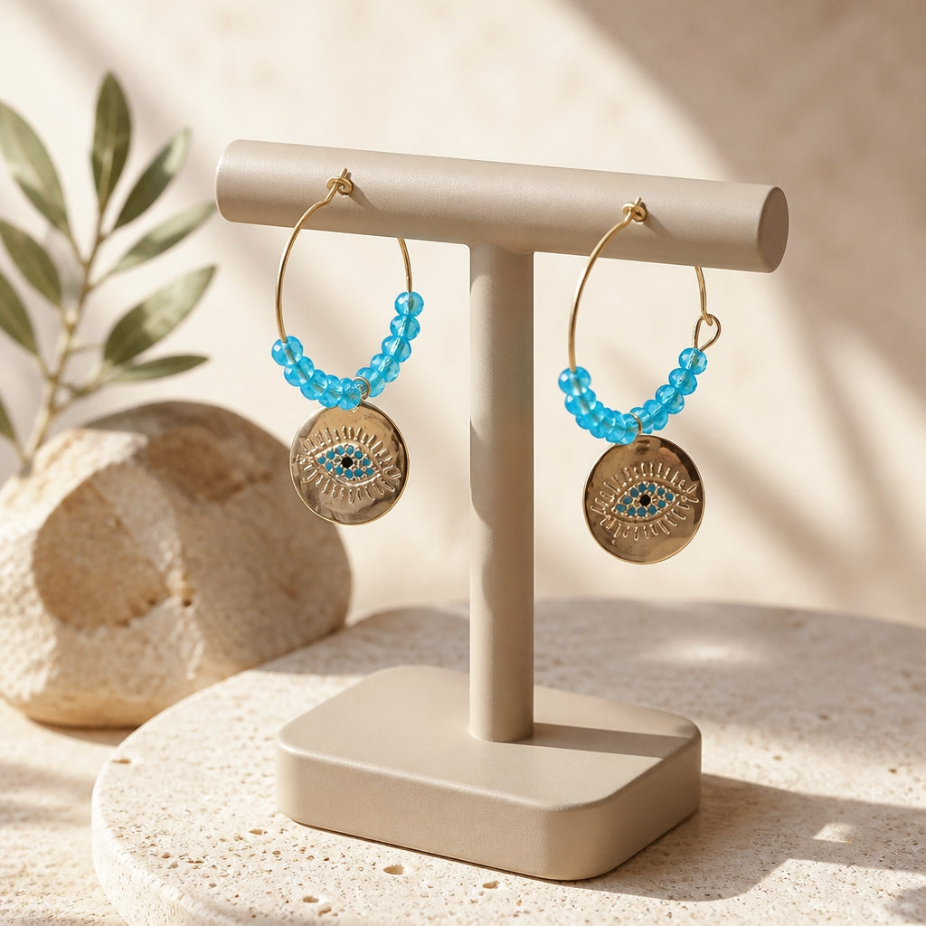 Evil eye hoops