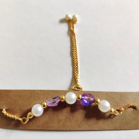 Pearl-fuchsia beaded bracelet