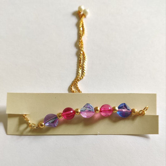 Pink-fuchsia beaded bracelet