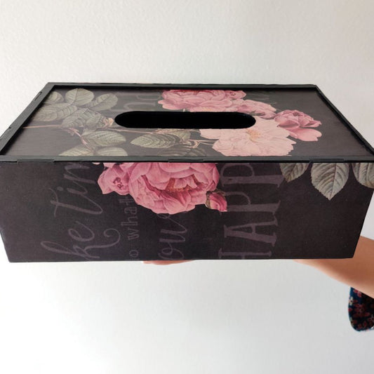 Pink rose tissue box