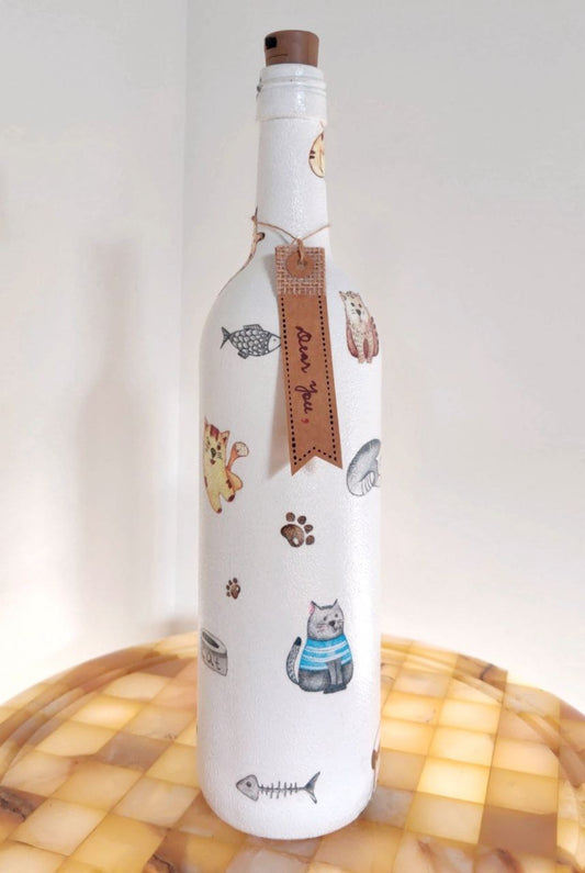 Cat bottle art