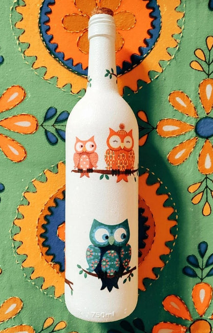 Owl bottle art