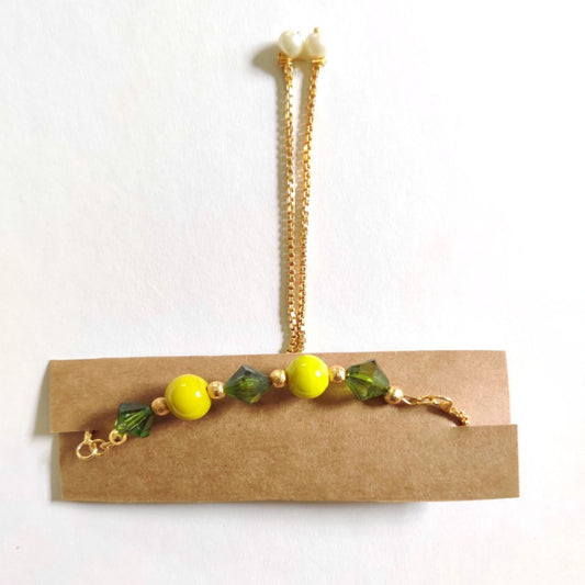 Lemony green beaded bracelet (A)